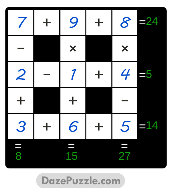 puzzle page cross sum 27 april 2025 answer