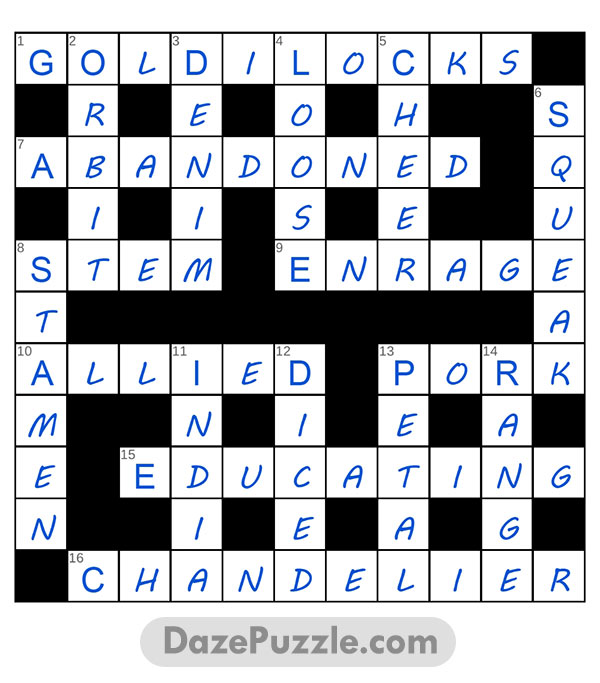 puzzle page crossword 29 april 2025 answer
