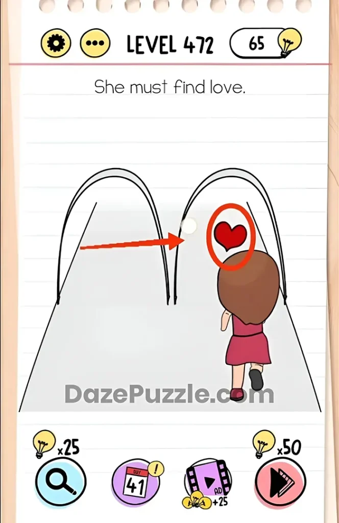 Brain Test Level 472 She must find love