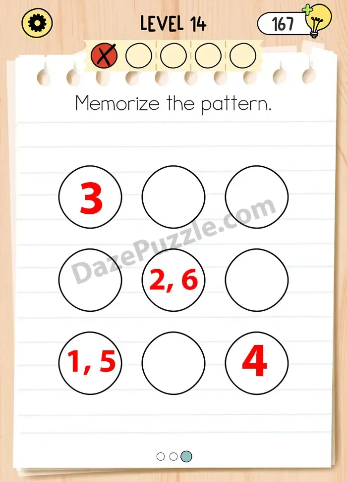 Brain Test 5 Level 14: Memorize the pattern Answer