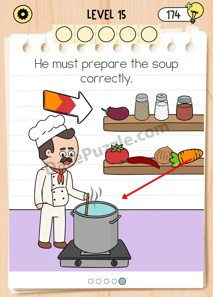 Brain Test 5 Level 15: Save her from the worm Answer