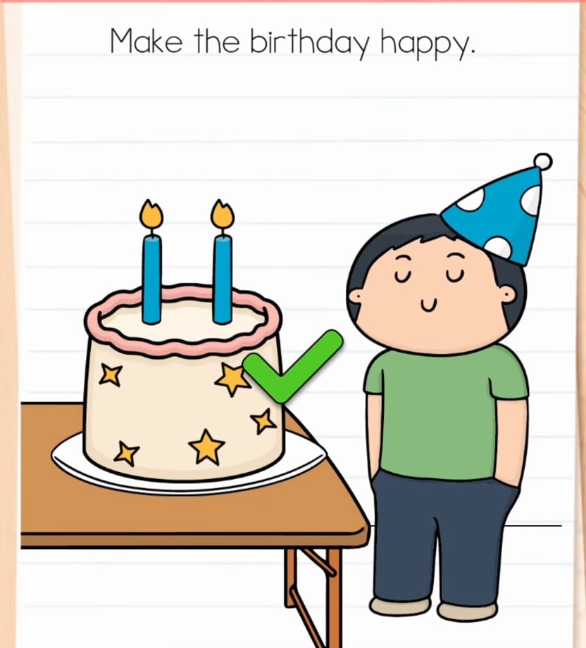 Brain Test Level 603 Both Candles Lit Green Check