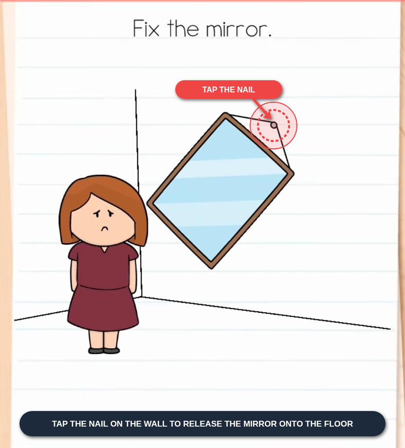 Brain Test Level 607 - Tap Nail Release Mirror