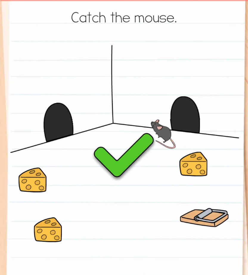 Brain Test Level 609 - Mouse Caught Green Check