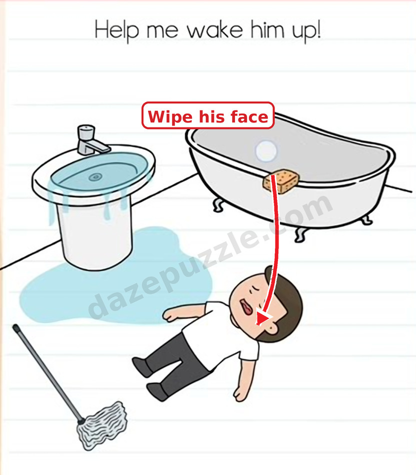 Brain Test Level 541 answer showing the sponge moved to the sleeping man’s face
