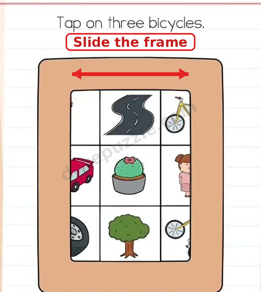 Brain Test Level 546 hint labeled Slide the frame