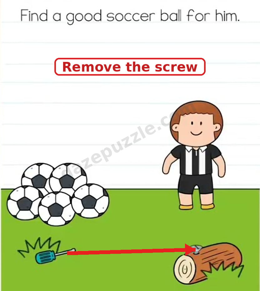 Brain Test Level 547 hint labeled Remove the screw