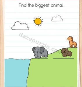 Brain Test Level 551 Find the biggest animal initial puzzle