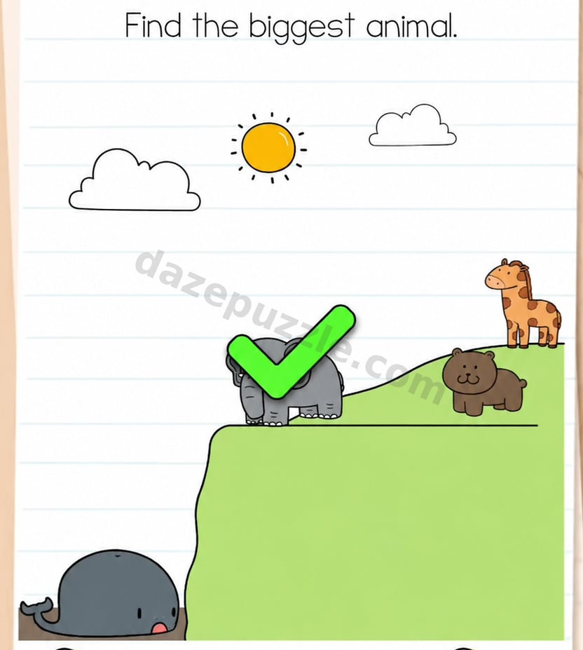 Brain Test Level 551 whale answer with green success check