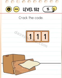 Brain Test Level 552 Crack the code initial puzzle
