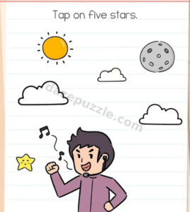 Brain Test Level 556 Tap on five stars initial puzzle