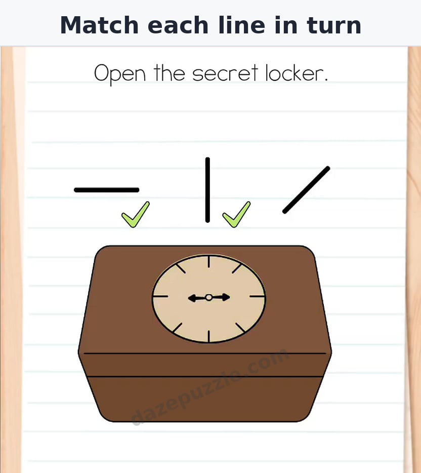 Brain Test Level 560 clock hands matching the left horizontal line