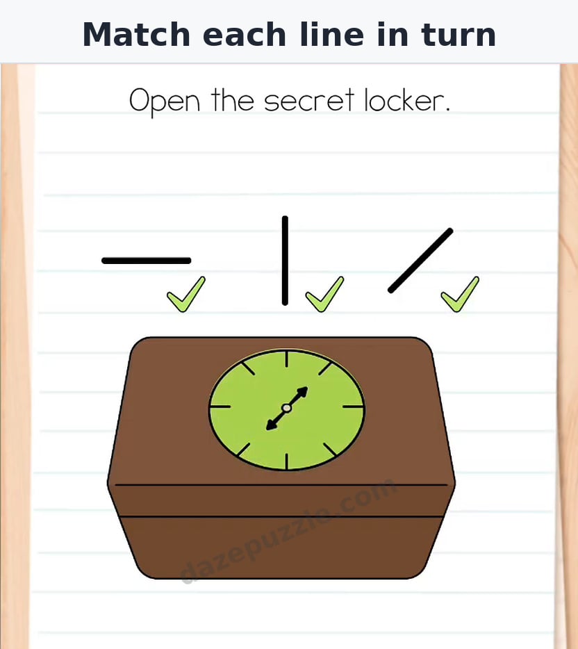 Brain Test Level 560 clock hands matching the right diagonal line