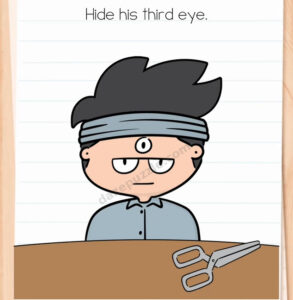 Brain Test Level 563 Hide his third eye puzzle