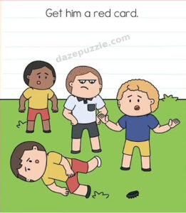 Brain Test Level 567 Get him a red card puzzle