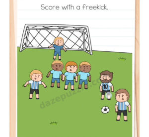 Brain Test Level 569 Score with a freekick puzzle