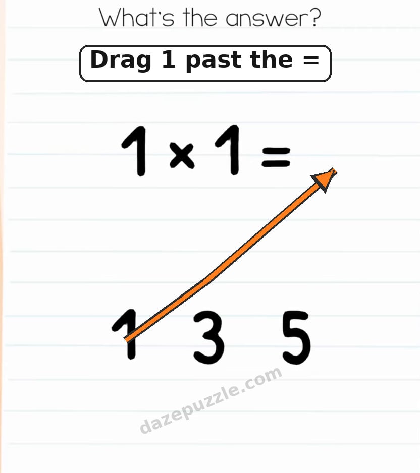 Brain Test Level 572 answer step showing the lower 1 dragged to the right side of the equation
