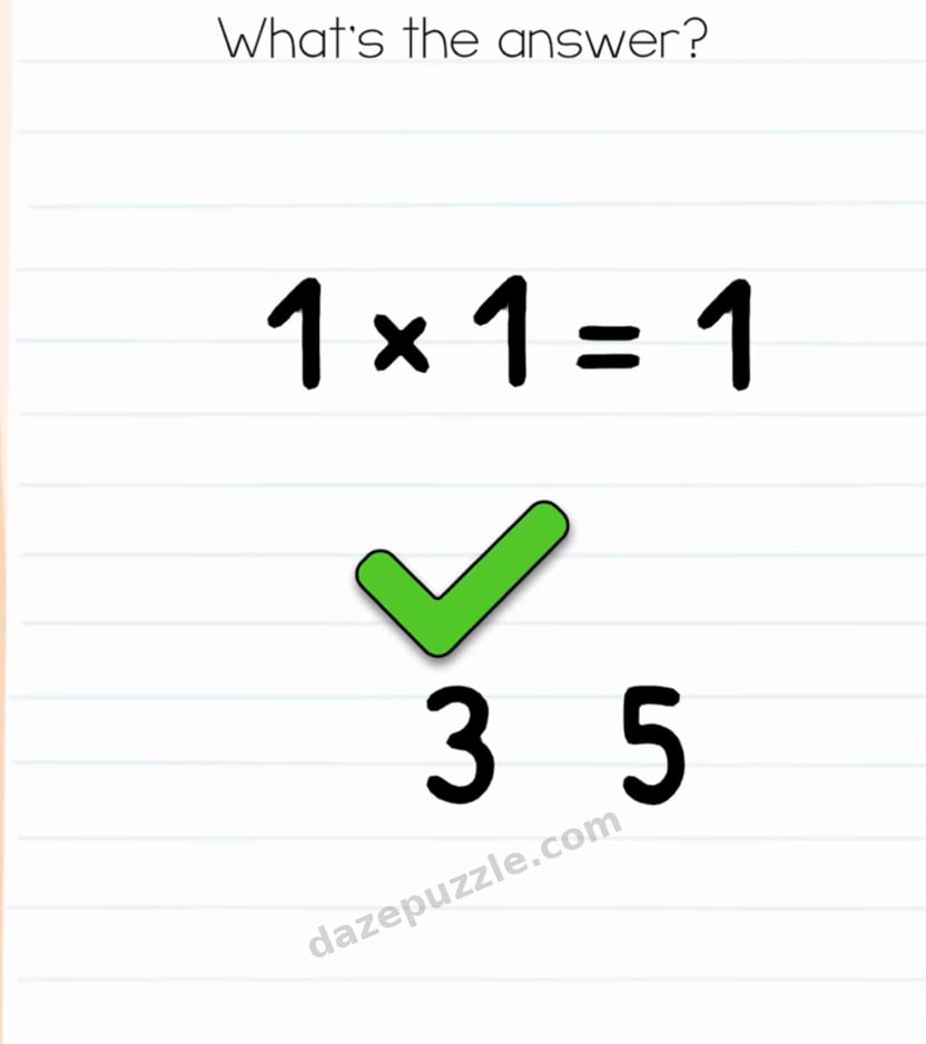 Brain Test Level 572 solved equation with the authentic green check