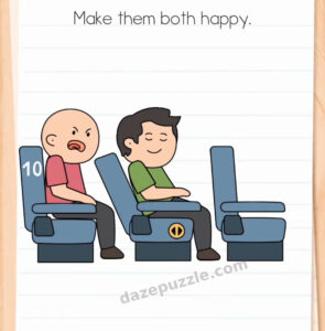 Brain Test Level 573 initial airplane seating puzzle before any interaction