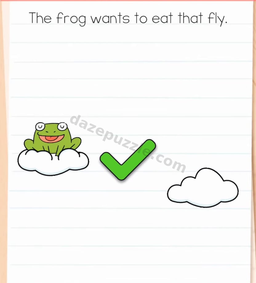 Brain Test Level 583 solved after the frog catches the fly, with the authentic green check visible