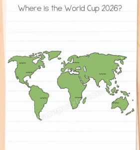Brain Test Level 588 Where is the World Cup 2026 world map puzzle before interaction