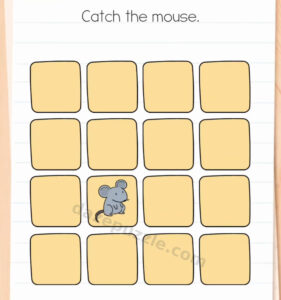 Brain Test Level 589 Catch the mouse puzzle with a mouse on a four-by-four board before interaction