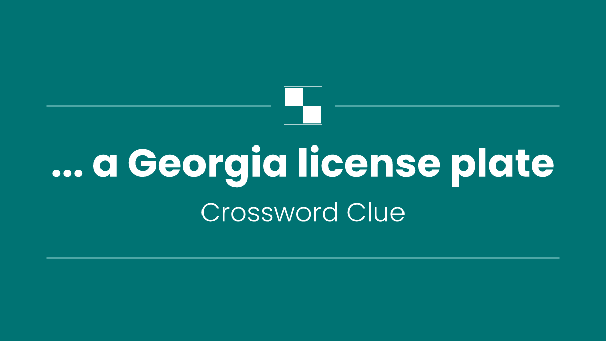 ... a Georgia license plate