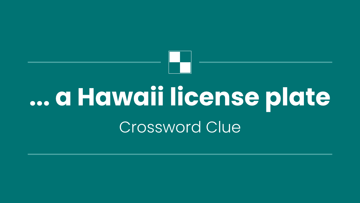 ... a Hawaii license plate