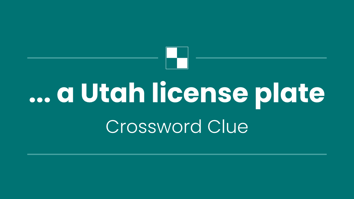 ... a Utah license plate