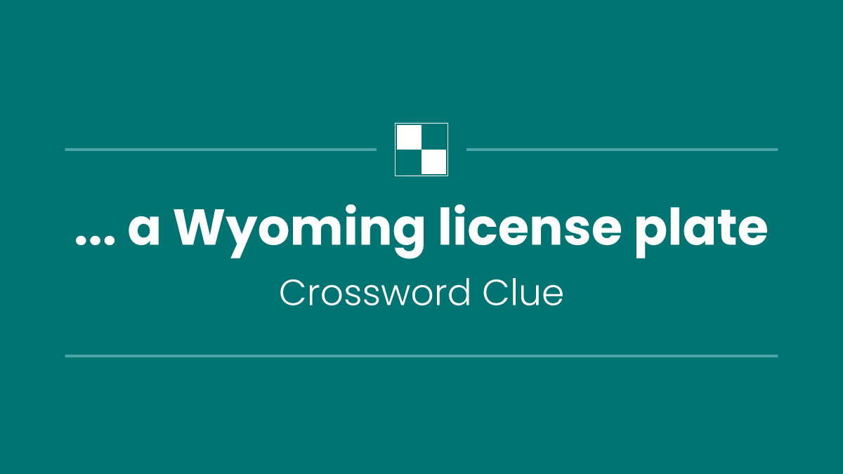 ... a Wyoming license plate