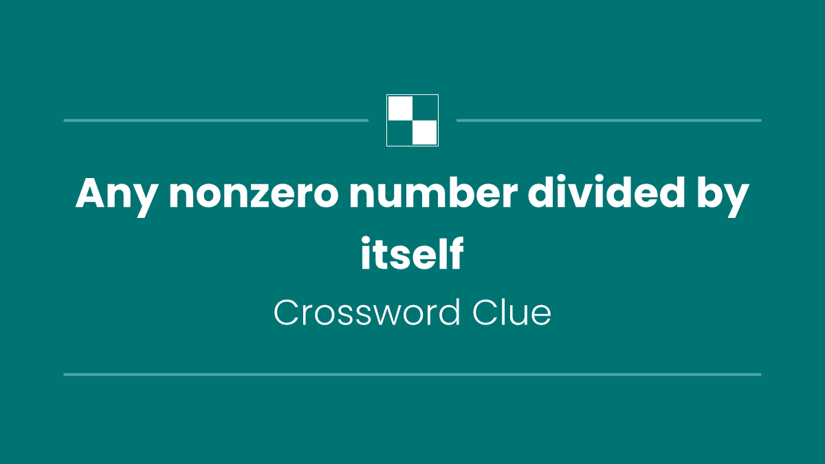 Any nonzero number divided by itself