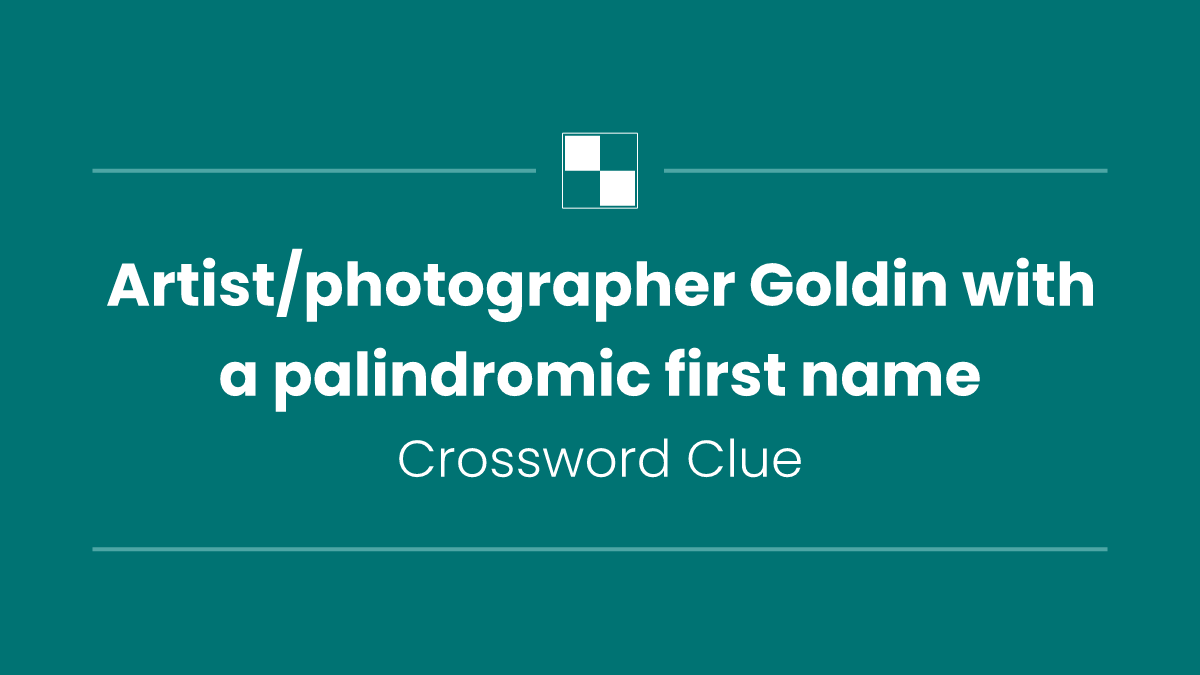 Artist/photographer Goldin with a palindromic first name