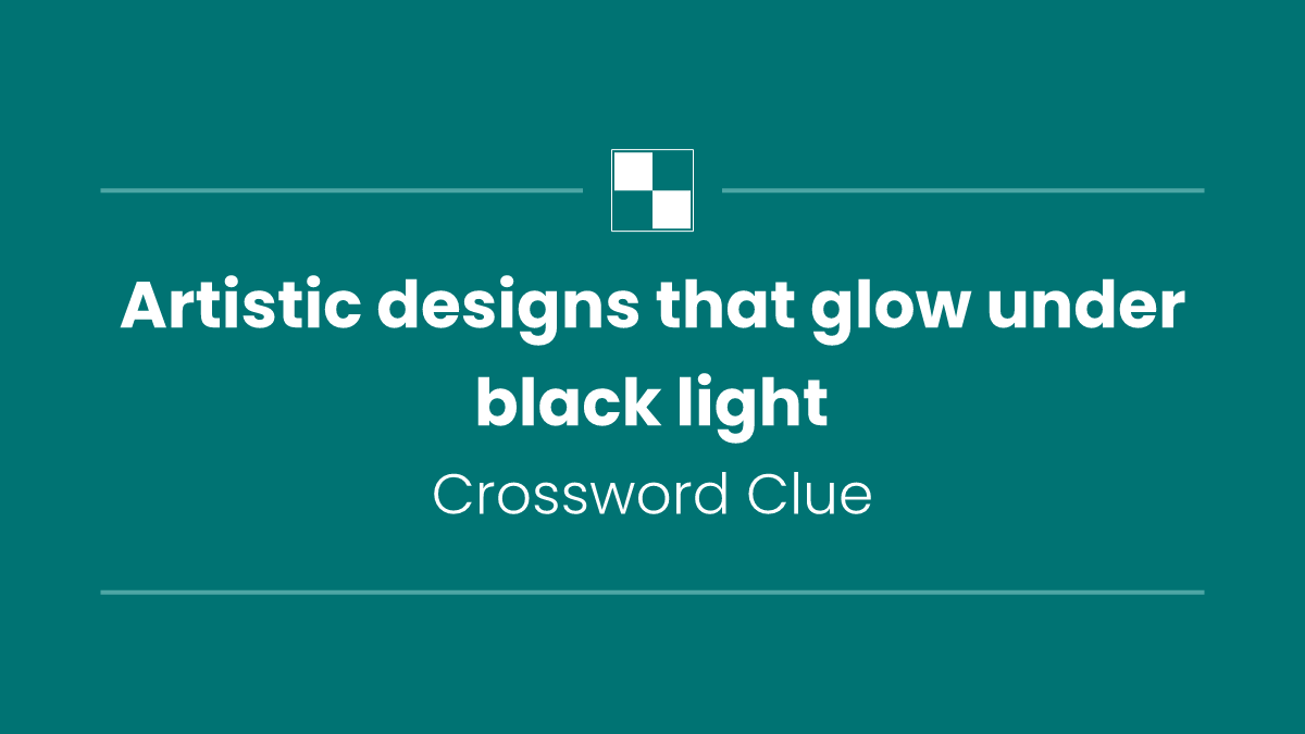 Artistic designs that glow under black light