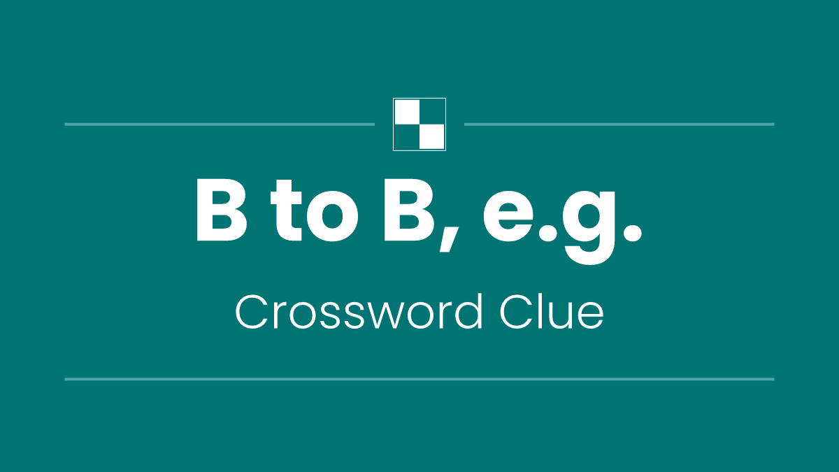 B to B, e.g.