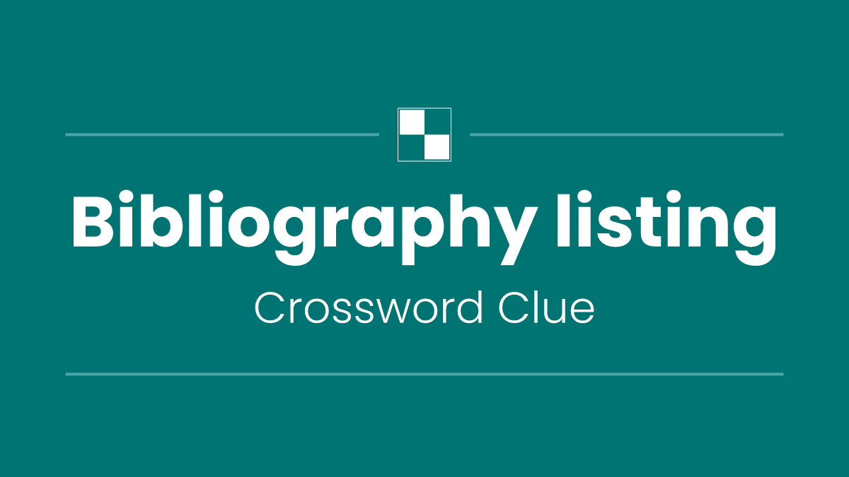 Bibliography listing