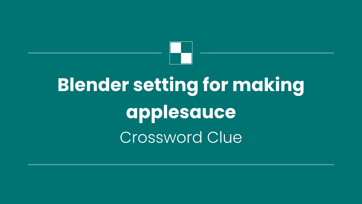 Blender setting for making applesauce