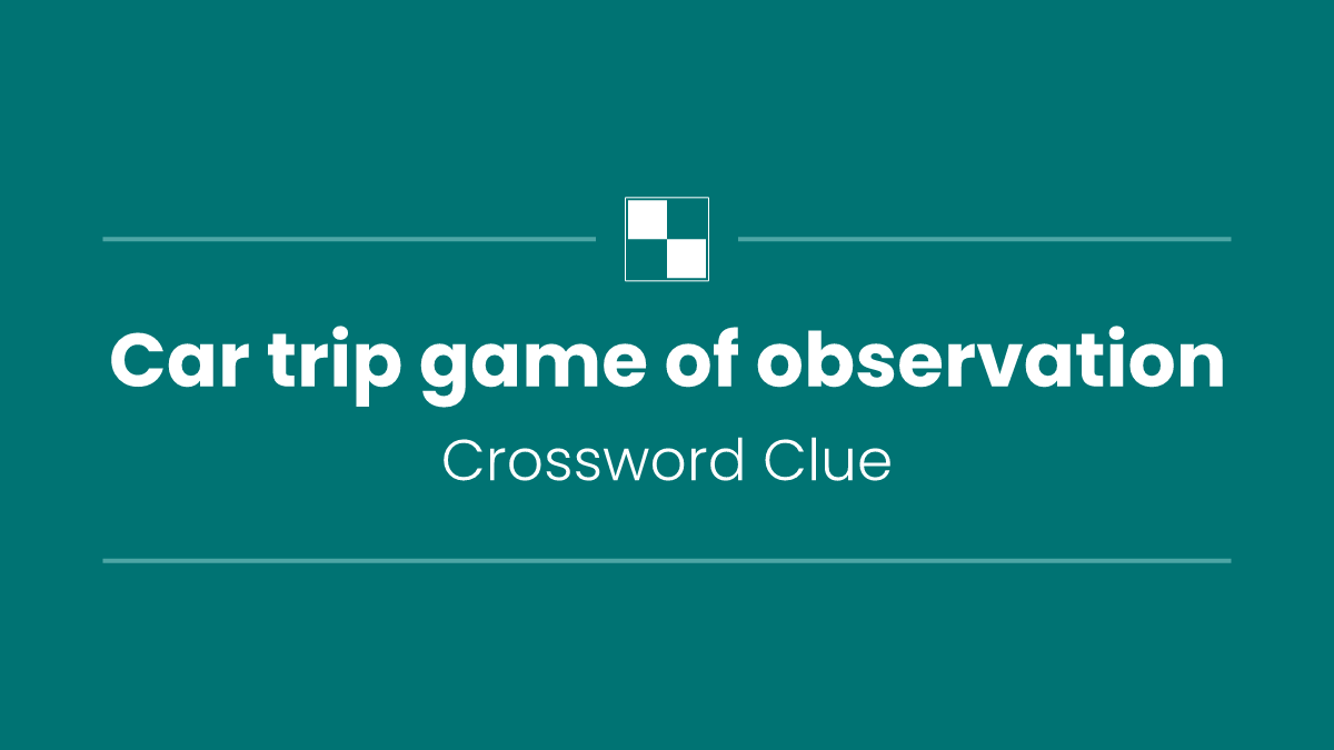 Car trip game of observation