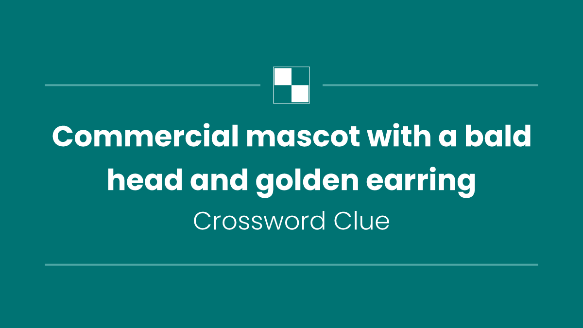 Commercial mascot with a bald head and golden earring