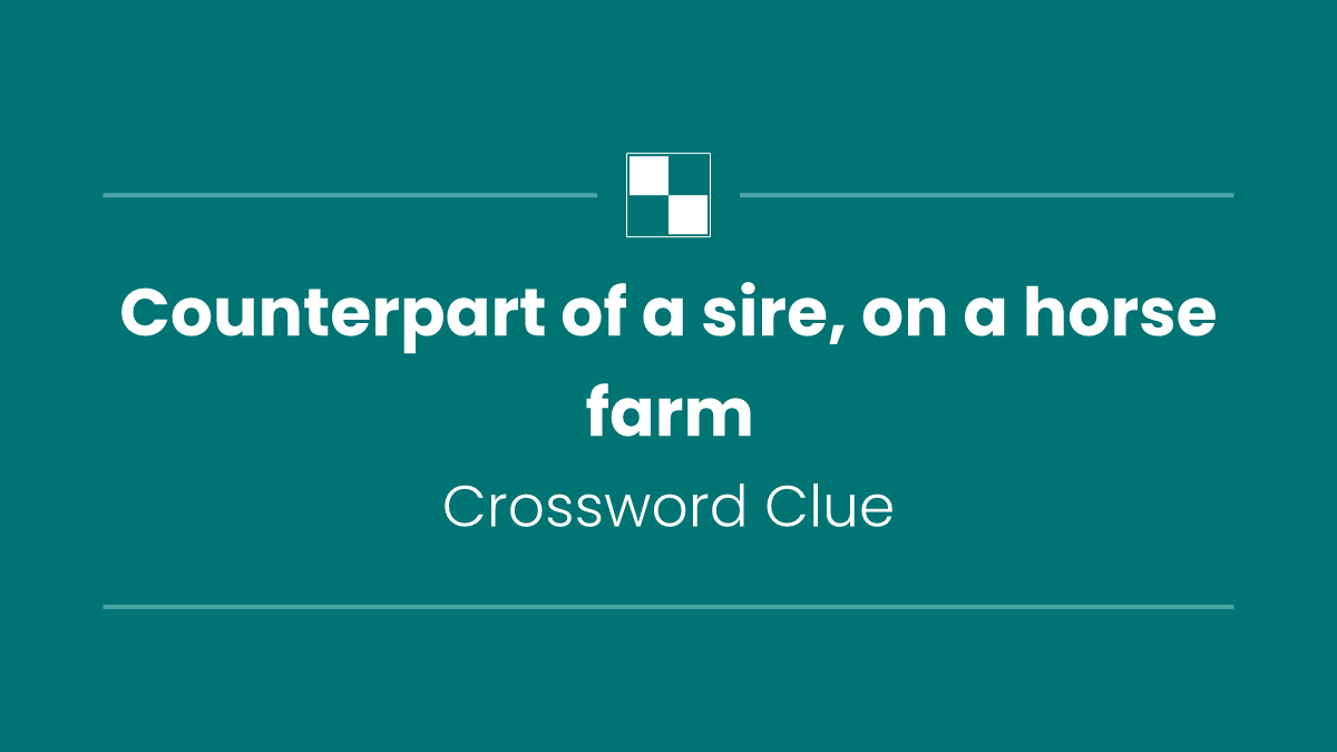 Counterpart of a sire, on a horse farm