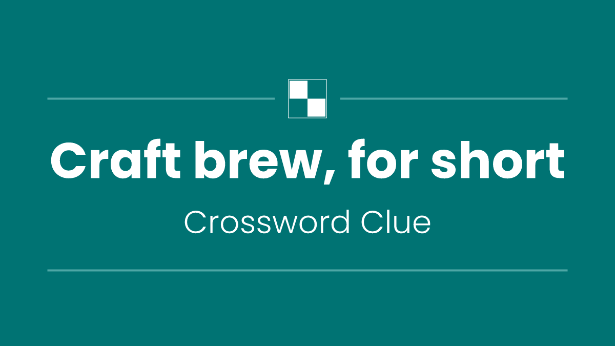 Craft brew, for short