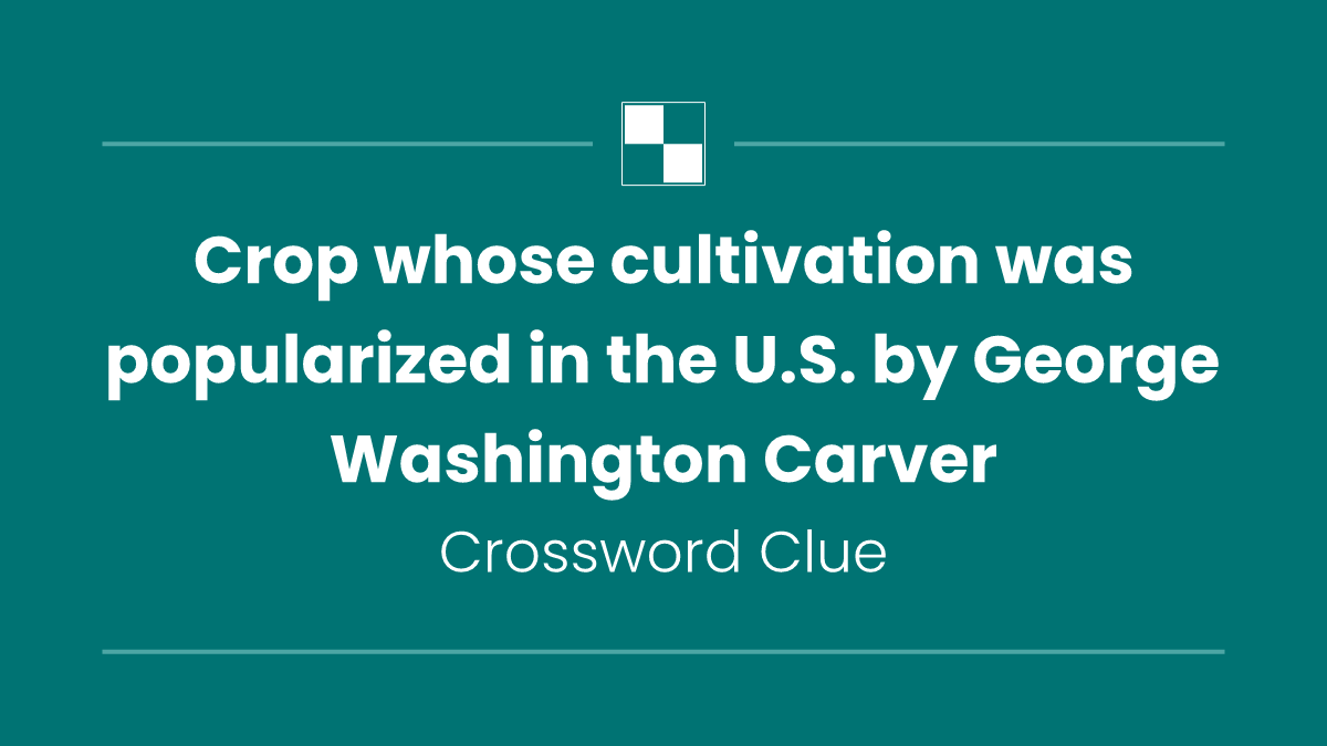 Crop whose cultivation was popularized in the U.S. by George Washington Carver