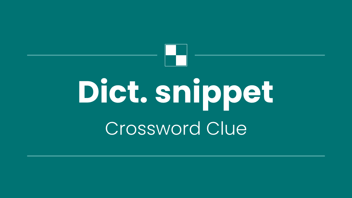 Dict. snippet