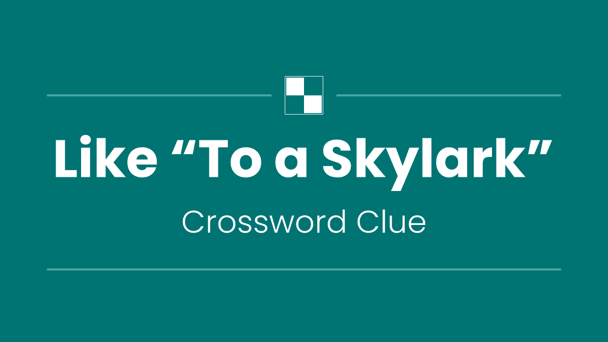 Like “To a Skylark”