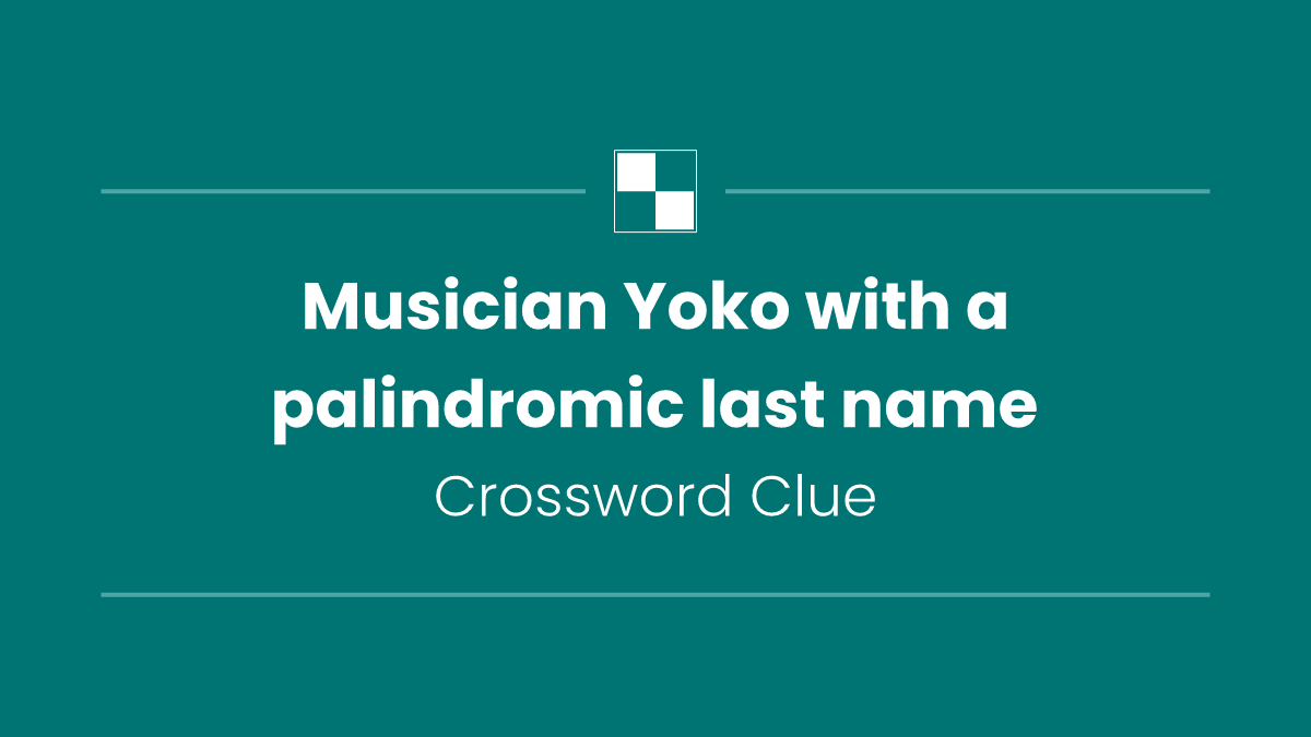Musician Yoko with a palindromic last name