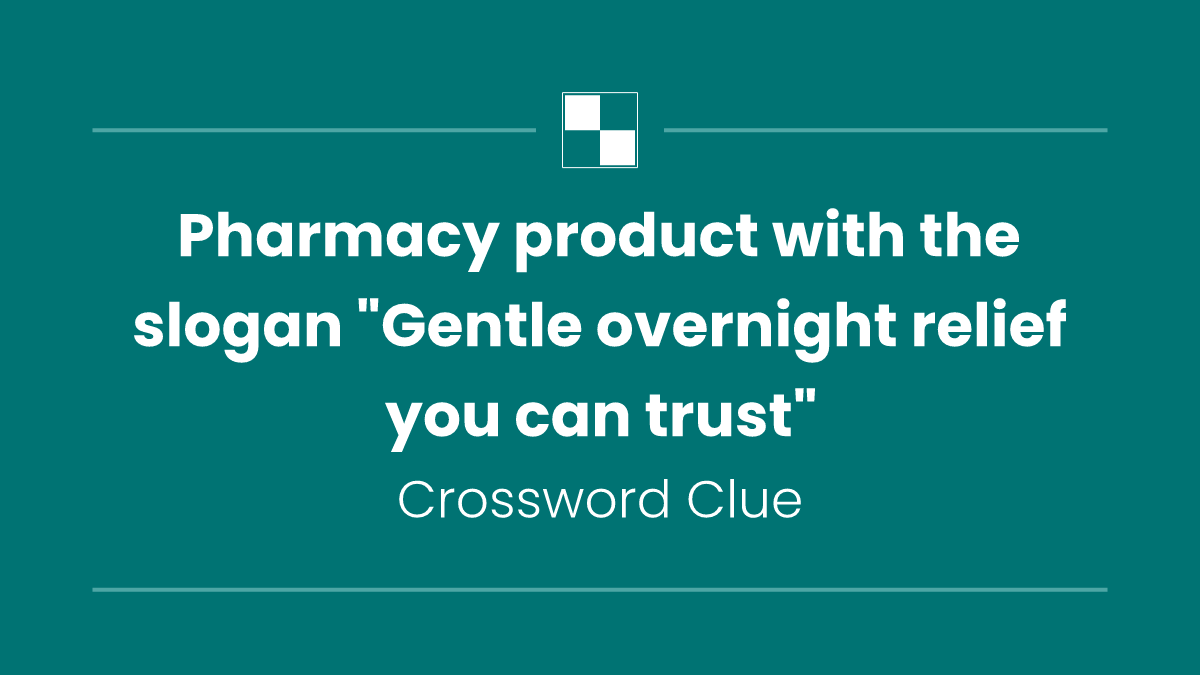 Pharmacy product with the slogan "Gentle overnight relief you can trust"