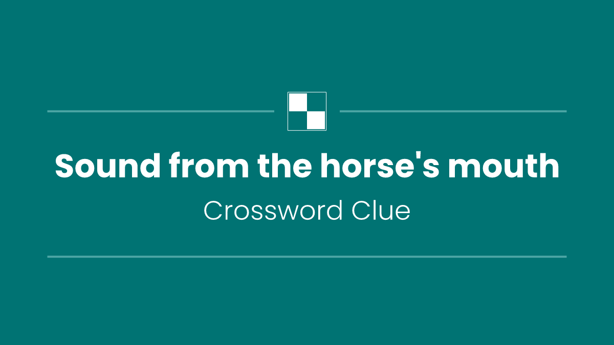 Sound from the horse's mouth