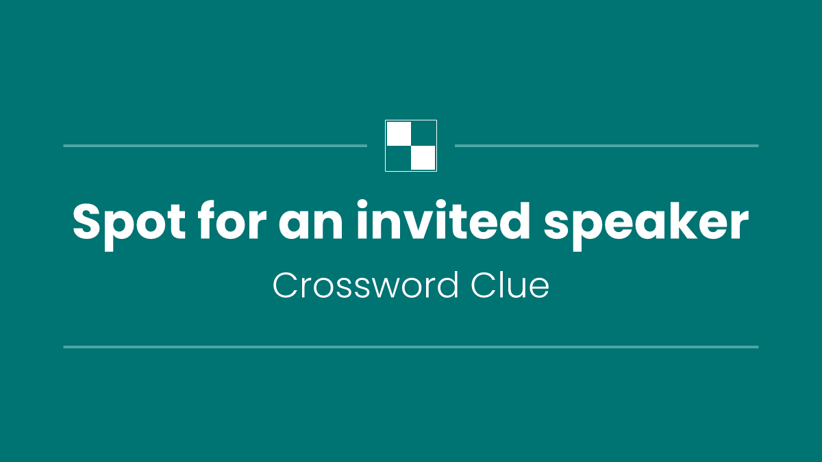 Spot for an invited speaker