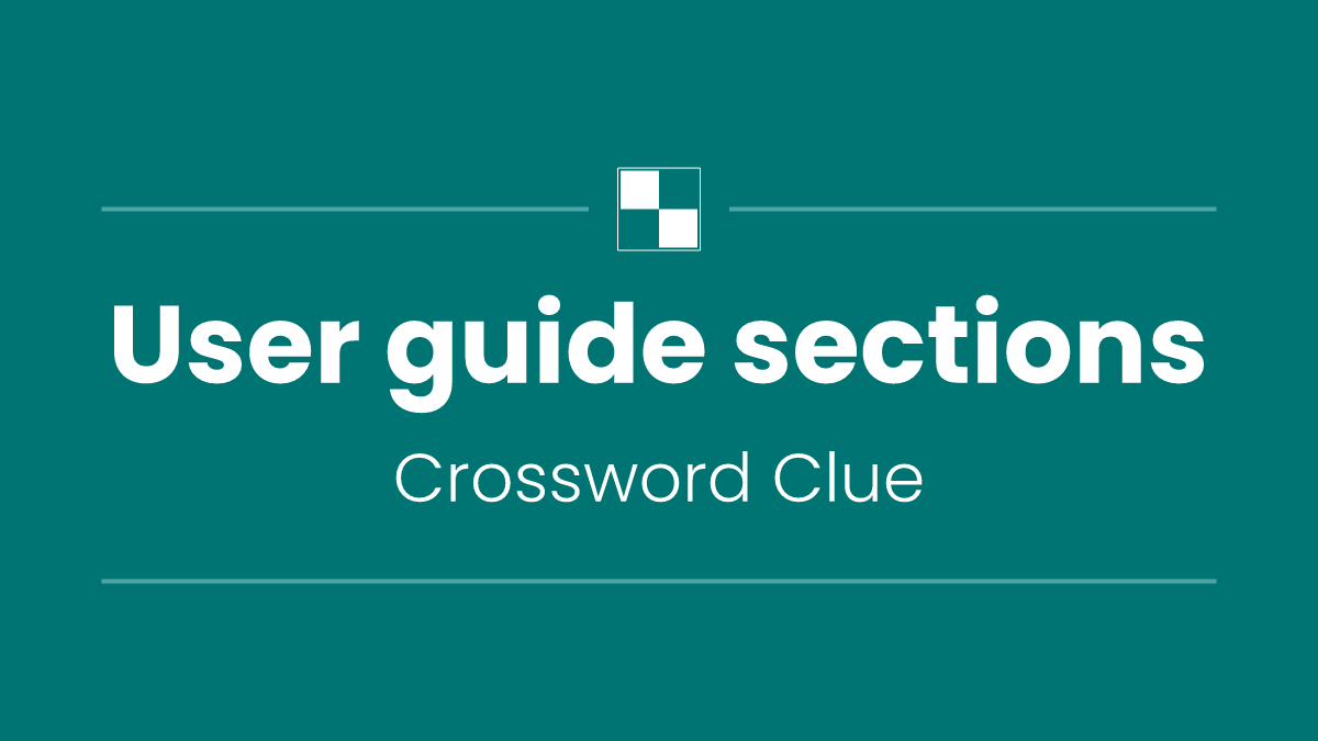 User guide sections